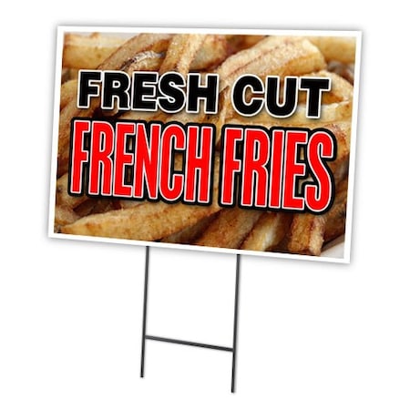 Signmission Fresh Cut French Fries Yard & Stake outdoor plastic coroplast window, C-2436 Fresh Cut French Fries C-2436 Fresh Cut French Fries